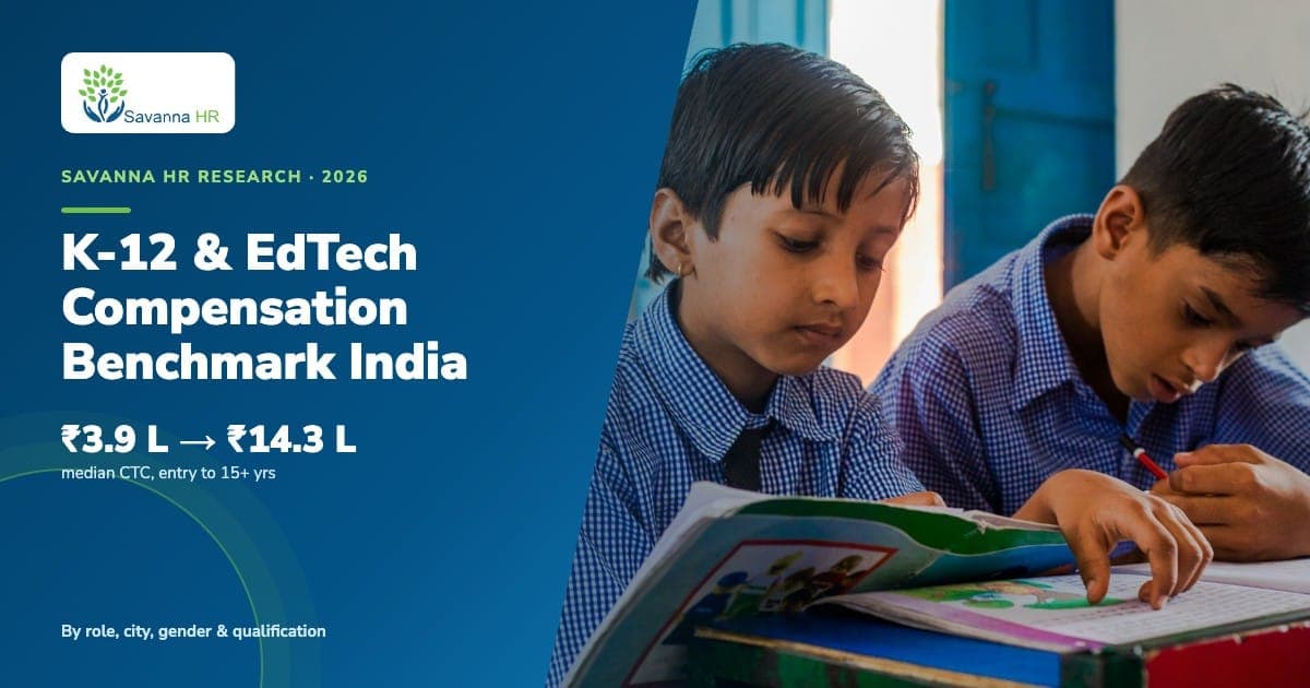 Indian schoolchildren reading in class: K-12 & EdTech Compensation Benchmark 2026