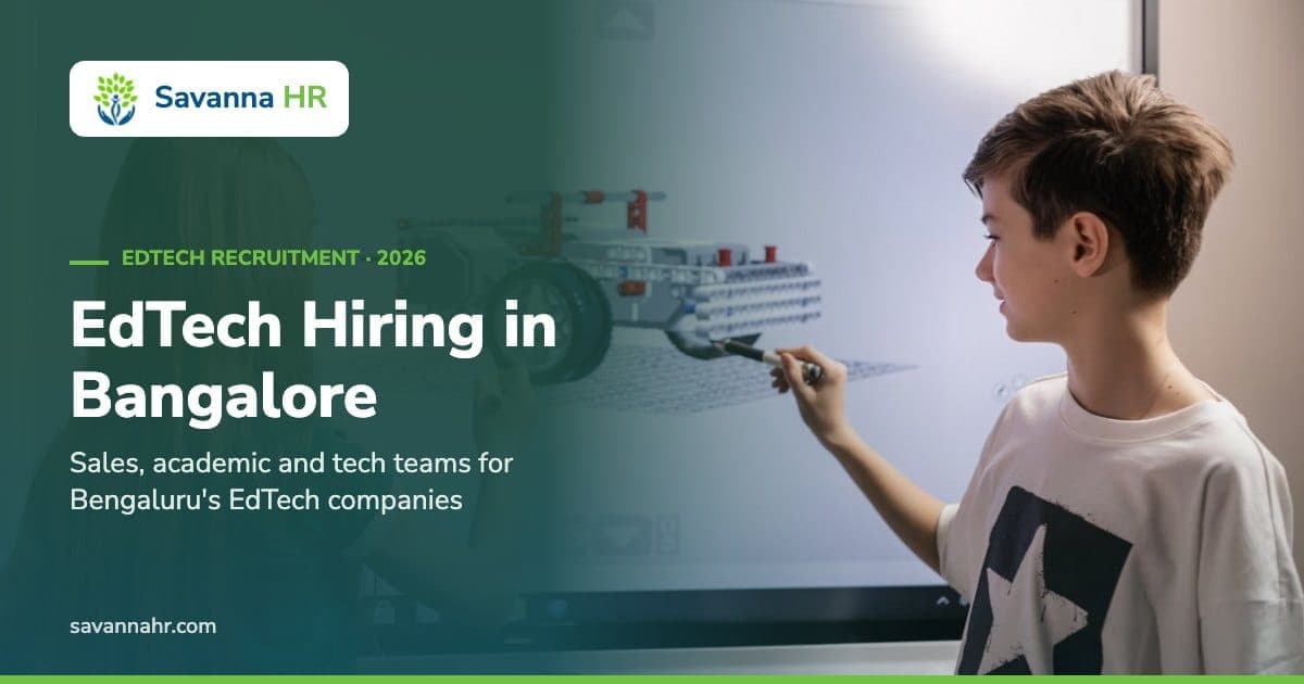 Students learning on an interactive smart board – EdTech Hiring in Bangalore, Savanna HR