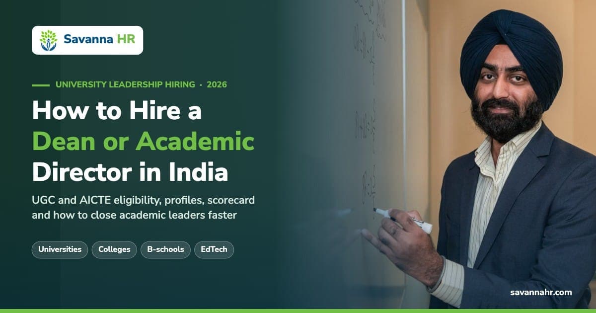 Academic leader at a whiteboard – How to hire a Dean or Academic Director in India, Savanna HR